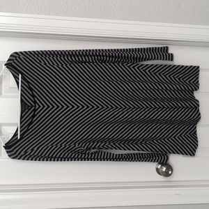 J Jill wearever collection long sleeve striped tunic top size L